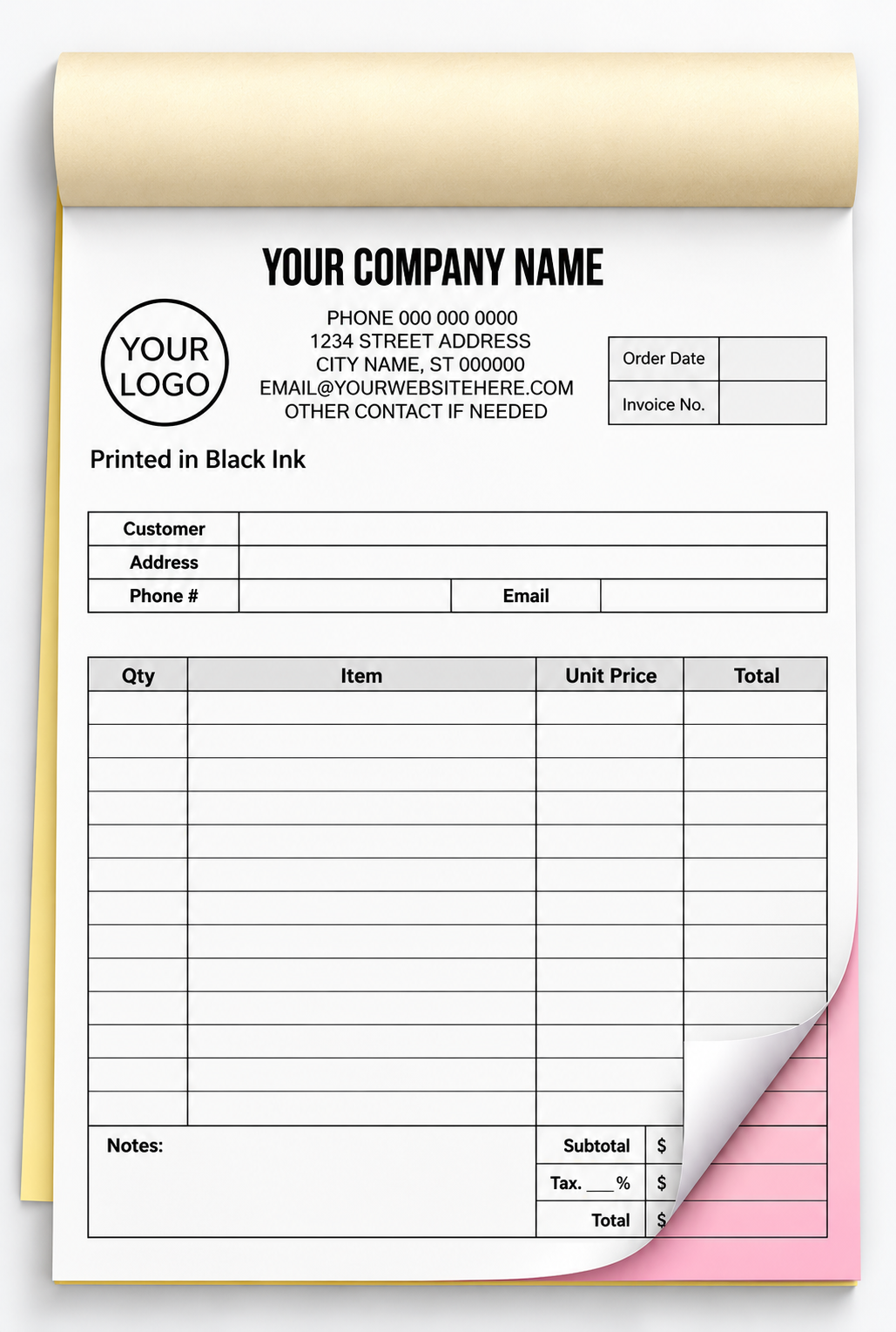 Bill Book, Invoice, Receipt